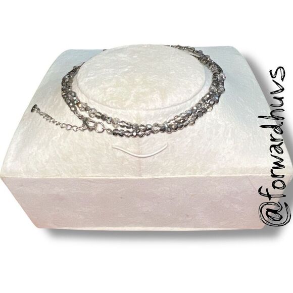 Bundle Sale 3 for $15 | Clear & Dark Metallic Gray Beads – 38” - Picture 6 of 8